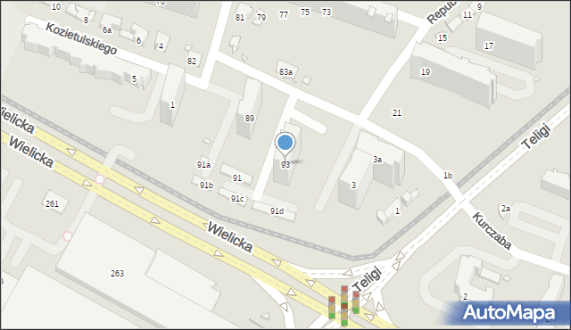 Kraków, Ściegiennego Piotra, ks., 93, mapa Krakowa