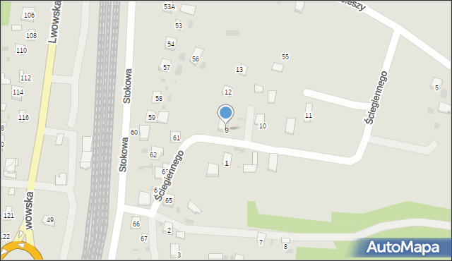 Krasnystaw, Ściegiennego Piotra, ks., 9, mapa Krasnystaw