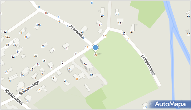 Krosno, Ściegiennego Piotra, ks., 10, mapa Krosna