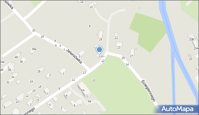 Krosno, Ściegiennego Piotra, ks., 15, mapa Krosna