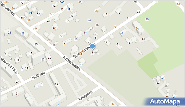 Krosno, Ściegiennego Piotra, ks., 2, mapa Krosna