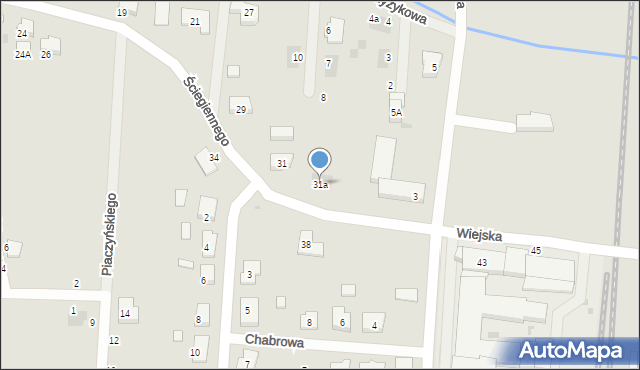 Krotoszyn, Ściegiennego Piotra, ks., 31a, mapa Krotoszyna