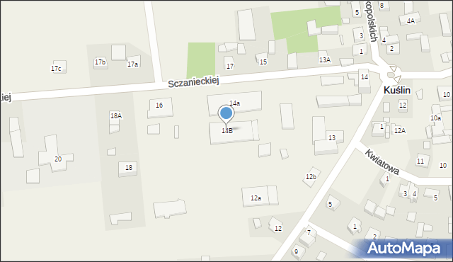 Kuślin, Sczanieckiej Emilii, 14B, mapa Kuślin