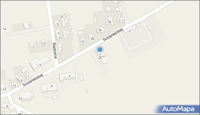 Kuślin, Sczanieckiej Emilii, 2a, mapa Kuślin