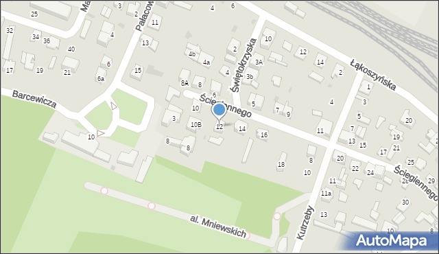 Kutno, Ściegiennego Piotra, ks., 12, mapa Kutno