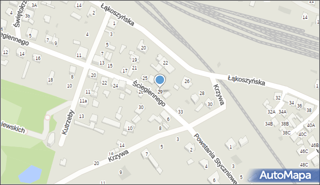 Kutno, Ściegiennego Piotra, ks., 29, mapa Kutno