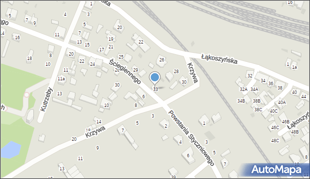 Kutno, Ściegiennego Piotra, ks., 33, mapa Kutno