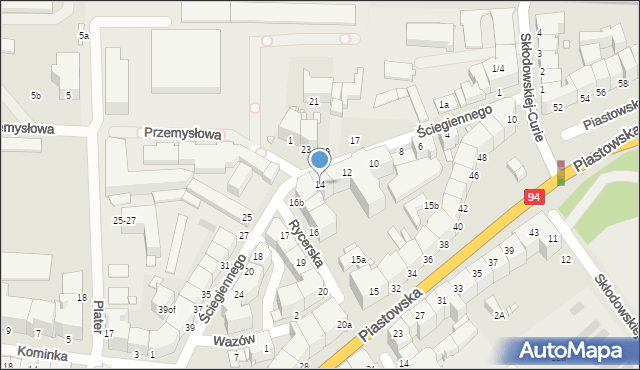 Legnica, Ściegiennego Piotra, ks., 14, mapa Legnicy