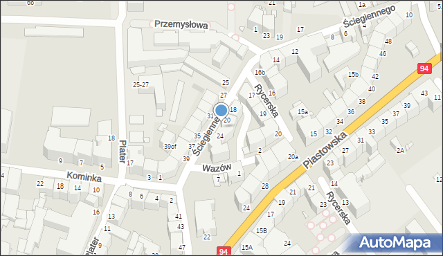 Legnica, Ściegiennego Piotra, ks., 22, mapa Legnicy