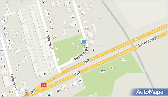 Łódź, Ściegiennego Piotra, ks., 2, mapa Łodzi