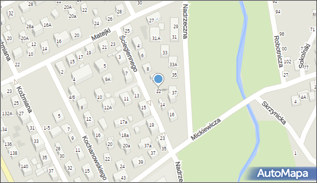 Lublin, Ściegiennego Piotra, ks., 12, mapa Lublina