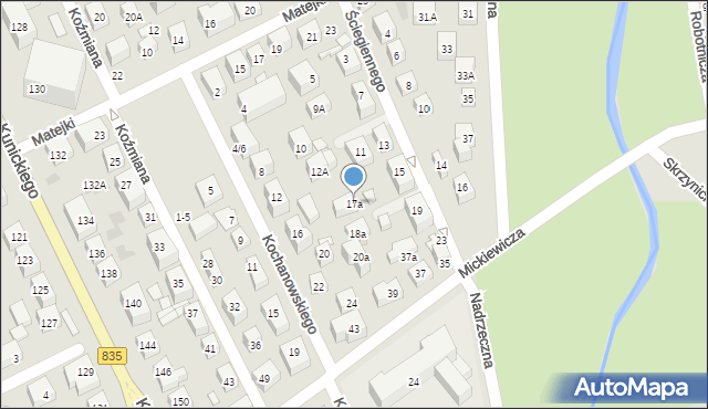 Lublin, Ściegiennego Piotra, ks., 17a, mapa Lublina