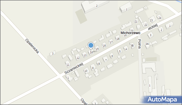 Michorzewo, Sczanieckiej Emilii, 14, mapa Michorzewo