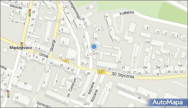 Międzyrzecz, Ściegiennego Piotra, ks., 2, mapa Międzyrzecz
