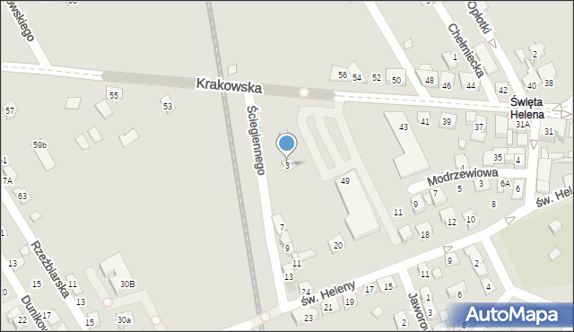Nowy Sącz, Ściegiennego Piotra, ks., 3, mapa Nowego Sącza