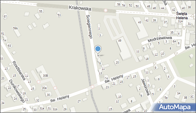 Nowy Sącz, Ściegiennego Piotra, ks., 7, mapa Nowego Sącza