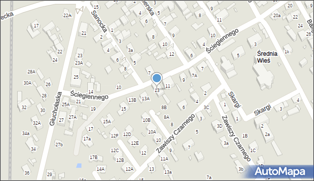 Nysa, Ściegiennego Piotra, ks., 13, mapa Nysy