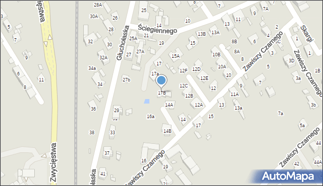 Nysa, Ściegiennego Piotra, ks., 17B, mapa Nysy