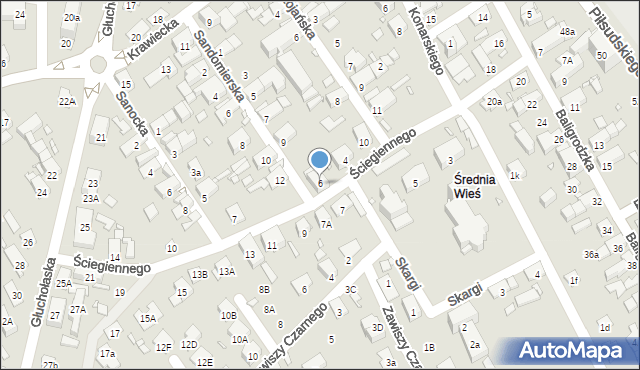 Nysa, Ściegiennego Piotra, ks., 6, mapa Nysy