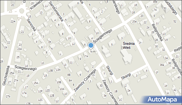 Nysa, Ściegiennego Piotra, ks., 7, mapa Nysy