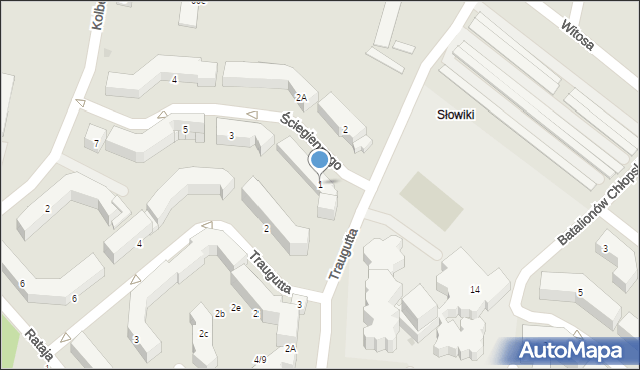 Olkusz, Ściegiennego Piotra, ks., 1, mapa Olkusz