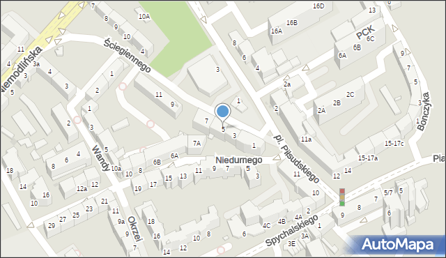 Opole, Ściegiennego Piotra, ks., 5, mapa Opola