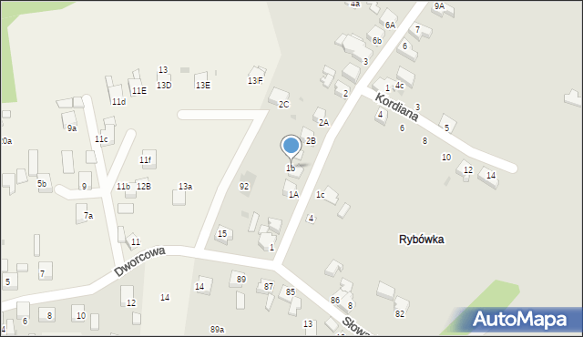 Orzesze, Ściegiennego Piotra, ks., 1b, mapa Orzesze
