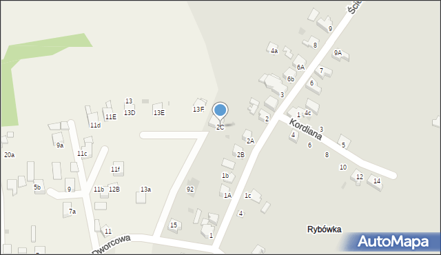 Orzesze, Ściegiennego Piotra, ks., 2C, mapa Orzesze