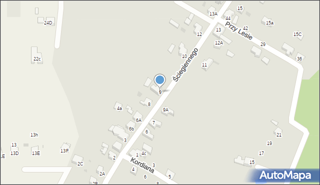 Orzesze, Ściegiennego Piotra, ks., 9, mapa Orzesze