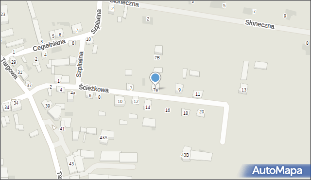 Osjaków, Ścieżkowa, 7a, mapa Osjaków