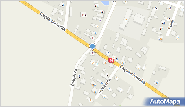 Piasek, Ściegienna, 1, mapa Piasek