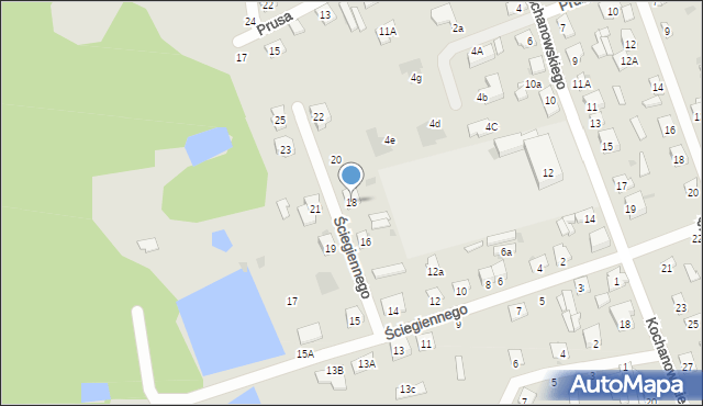 Pionki, Ściegiennego Piotra, ks., 18, mapa Pionki
