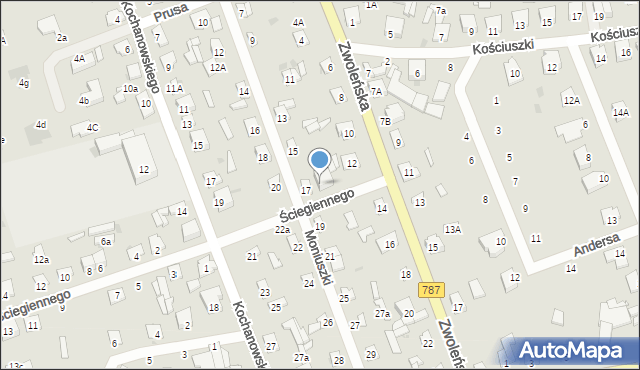 Pionki, Ściegiennego Piotra, ks., 2a, mapa Pionki