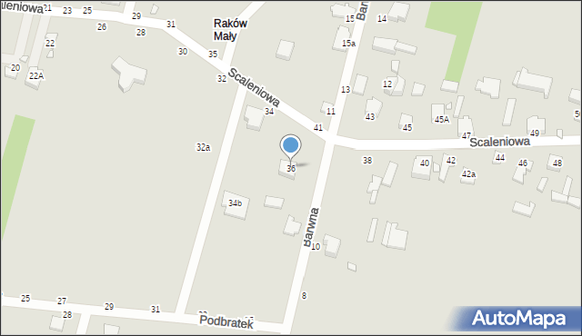 Piotrków Trybunalski, Scaleniowa, 36, mapa Piotrków Trybunalski