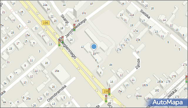 Poznań, Ściegiennego Piotra, ks., 10, mapa Poznania