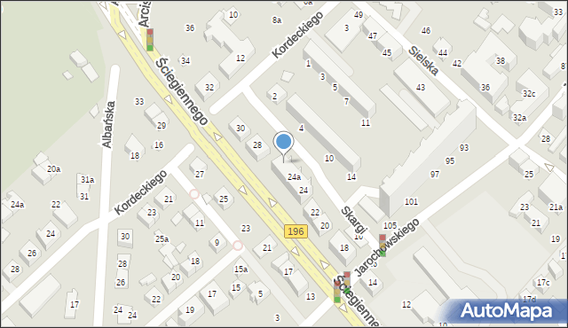 Poznań, Ściegiennego Piotra, ks., 24b, mapa Poznania