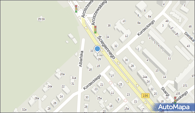 Poznań, Ściegiennego Piotra, ks., 31, mapa Poznania
