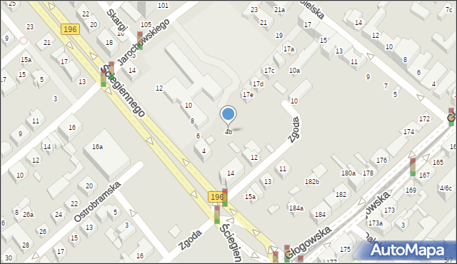 Poznań, Ściegiennego Piotra, ks., 4b, mapa Poznania