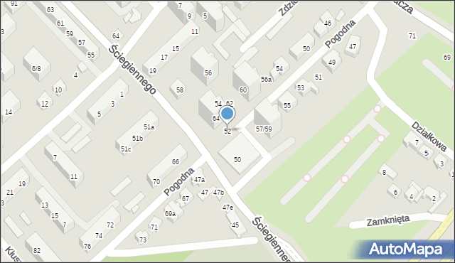 Poznań, Ściegiennego Piotra, ks., 52, mapa Poznania