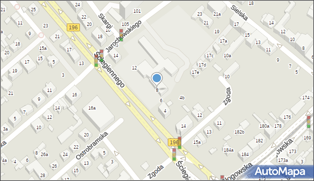 Poznań, Ściegiennego Piotra, ks., 8, mapa Poznania