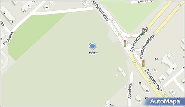 Poznań, Ściegiennego Piotra, ks., 35/39, mapa Poznania