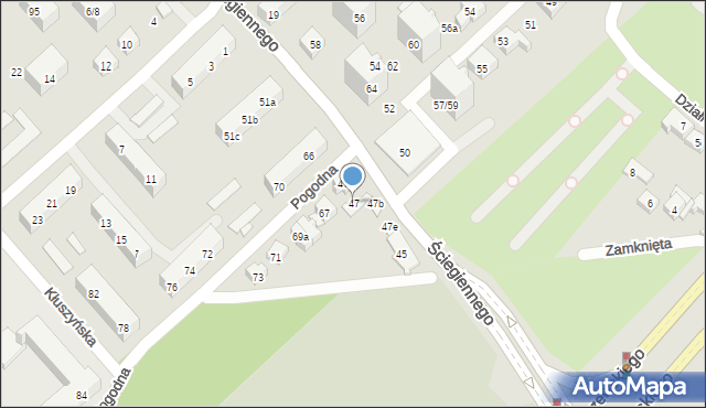 Poznań, Ściegiennego Piotra, ks., 47, mapa Poznania