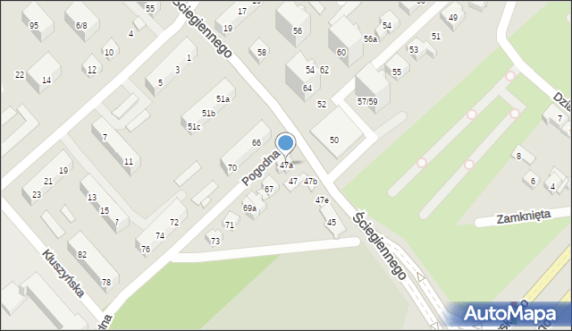 Poznań, Ściegiennego Piotra, ks., 47a, mapa Poznania
