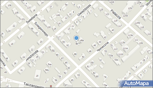 Poznań, Ściegiennego Piotra, ks., 90, mapa Poznania