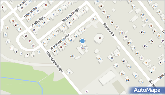 Poznań, Ścinawska, 49a, mapa Poznania