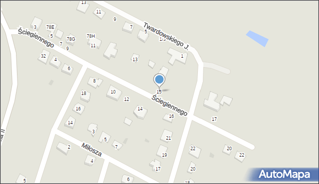 Przasnysz, Ściegiennego Piotra, ks., 15, mapa Przasnysz