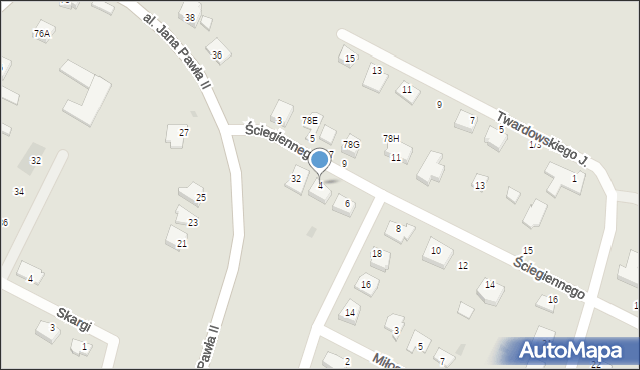 Przasnysz, Ściegiennego Piotra, ks., 4, mapa Przasnysz