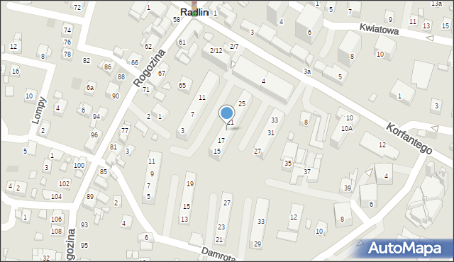 Radlin, Ściegiennego Piotra, ks., 19, mapa Radlin