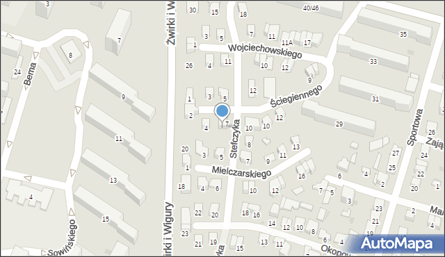 Radom, Ściegiennego Piotra, ks., 6, mapa Radomia