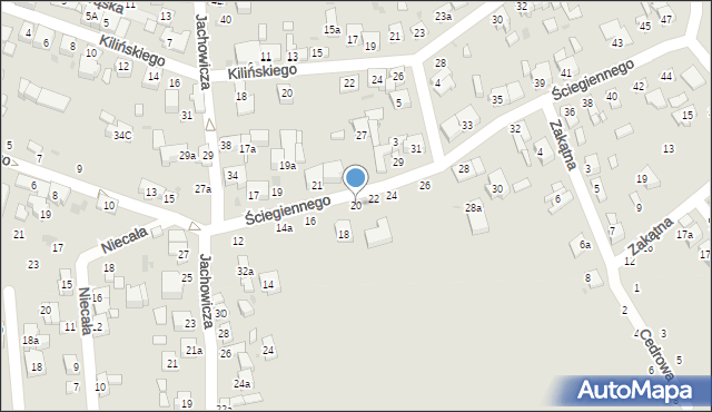 Radomsko, Ściegiennego Piotra, ks., 20, mapa Radomsko